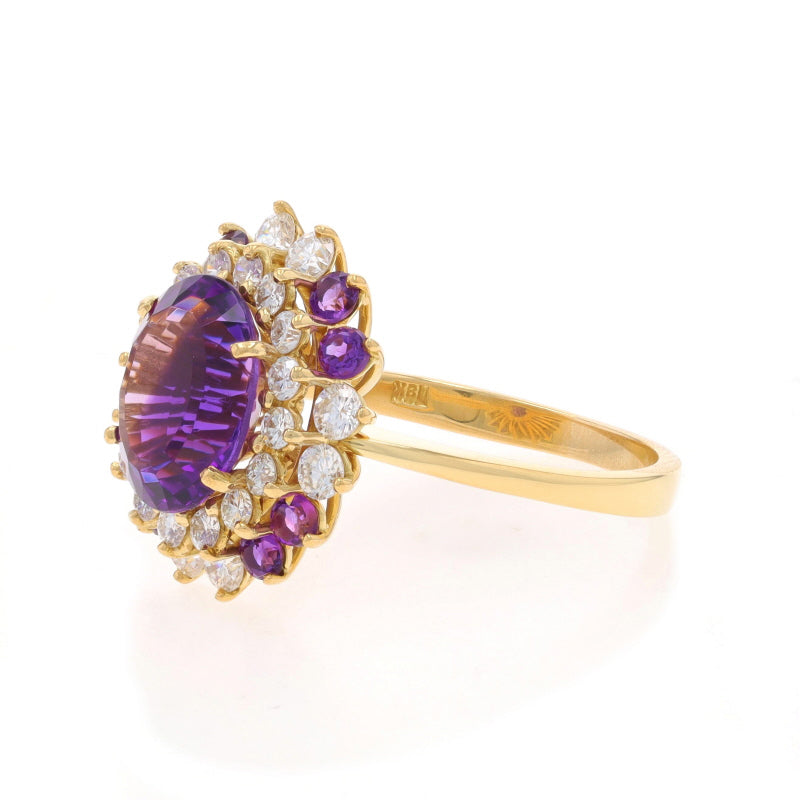 4.72ctw Amethyst and Amethyst Ring Yellow Gold