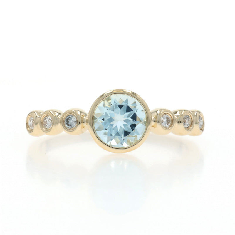 .82ctw Aquamarine and Diamond Ring Yellow Gold