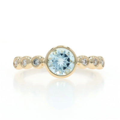 .82ctw Aquamarine and Diamond Ring Yellow Gold