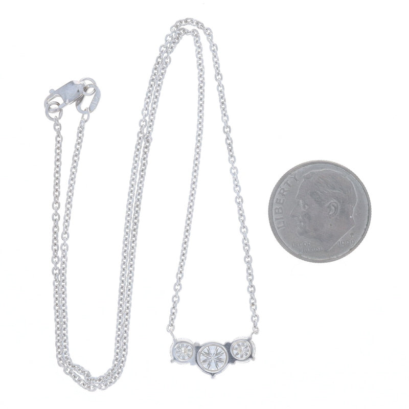 1.58ctw Diamond Cable Chain Pendant Necklace White Gold