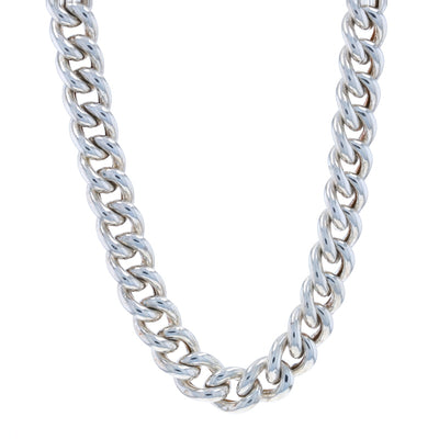 Unisex Curb Chain Necklace Sterling Silver