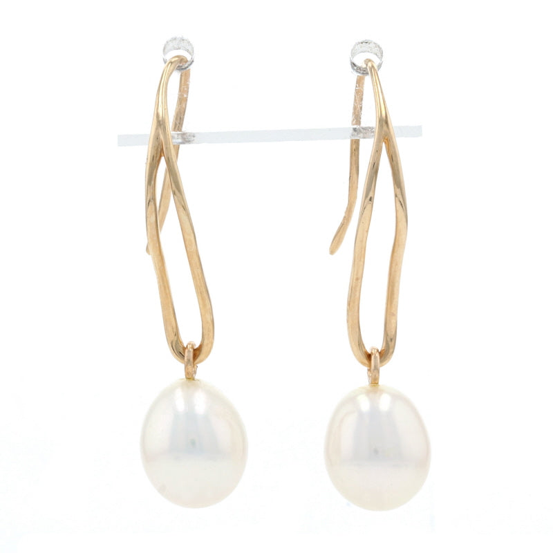Freshwater Earrings Yellow Gold