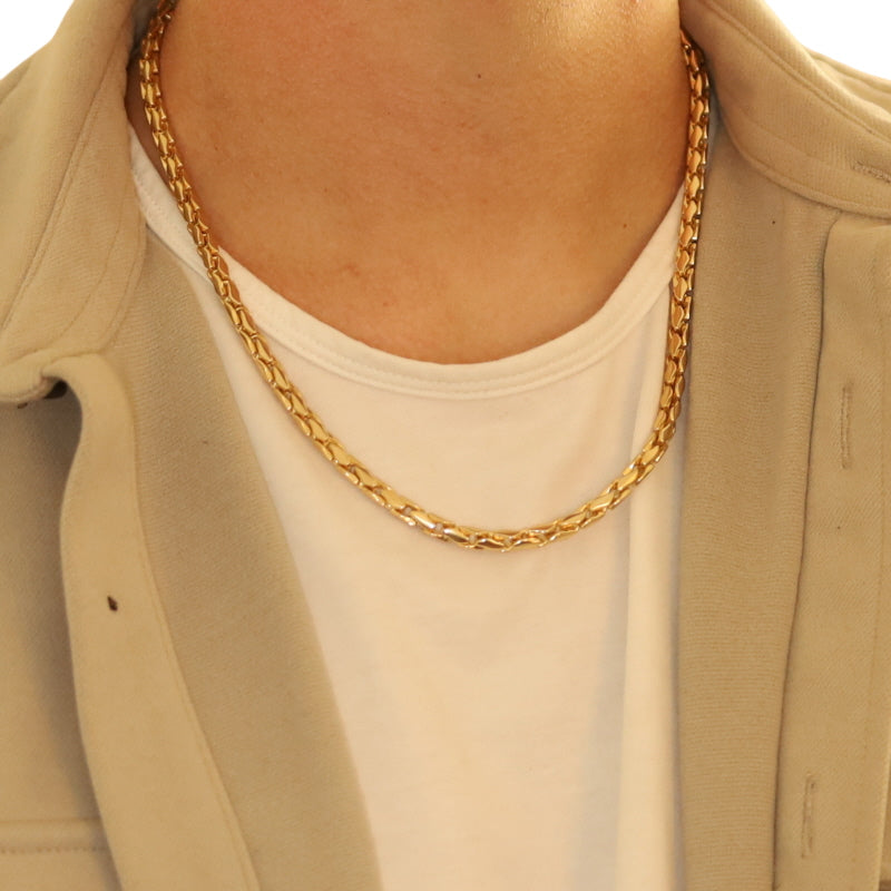 David Yurman Fluted Chain 22" Men's Men's Fancy Chain Necklace Yellow Gold