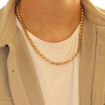 David Yurman Fluted Chain 22" Men's Men's Fancy Chain Necklace Yellow Gold