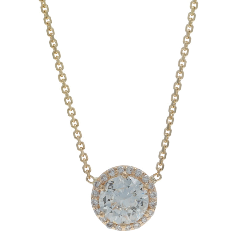 1.13ctw Diamond and Diamond Pendant Necklace Yellow Gold