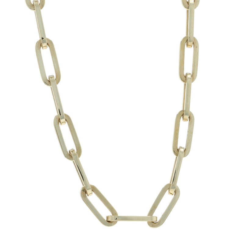 Paperclip Chain Necklace Yellow Gold