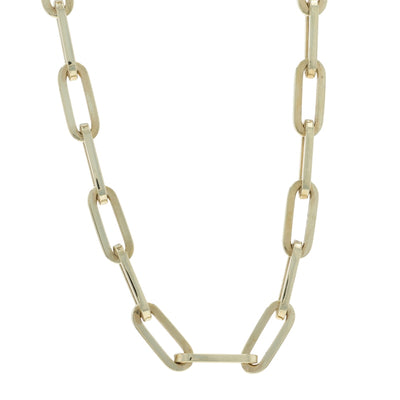 Paperclip Chain Necklace Yellow Gold