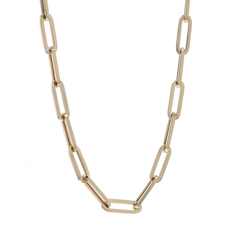 Paperclip Chain Necklace Yellow Gold