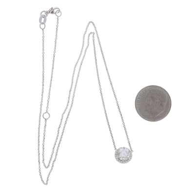 1.14ctw Diamond and Diamond Pendant Necklace White Gold