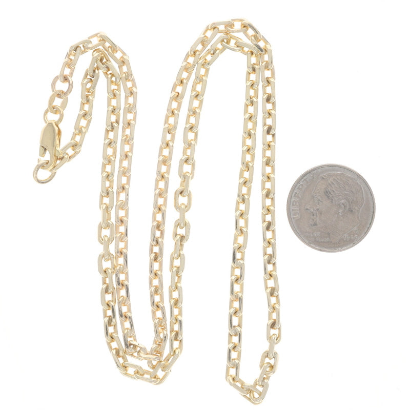 Diamond Cut Cable Chain Necklace Yellow Gold