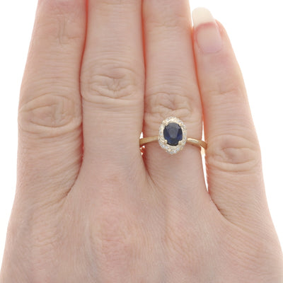 .91ctw Sapphire and Diamond Ring Yellow Gold