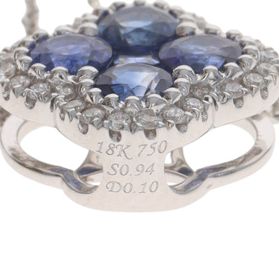 .94ctw Sapphire and Diamond Women's Necklace White Gold