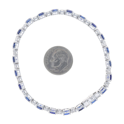 11.18ctw Sapphire and Diamond Bracelet White Gold