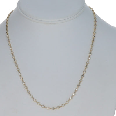 3.00ctw Diamond Women's Station Necklace Yellow Gold