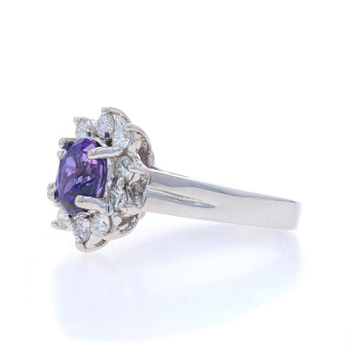 2.09ctw Sapphire and Diamond Ring White Gold