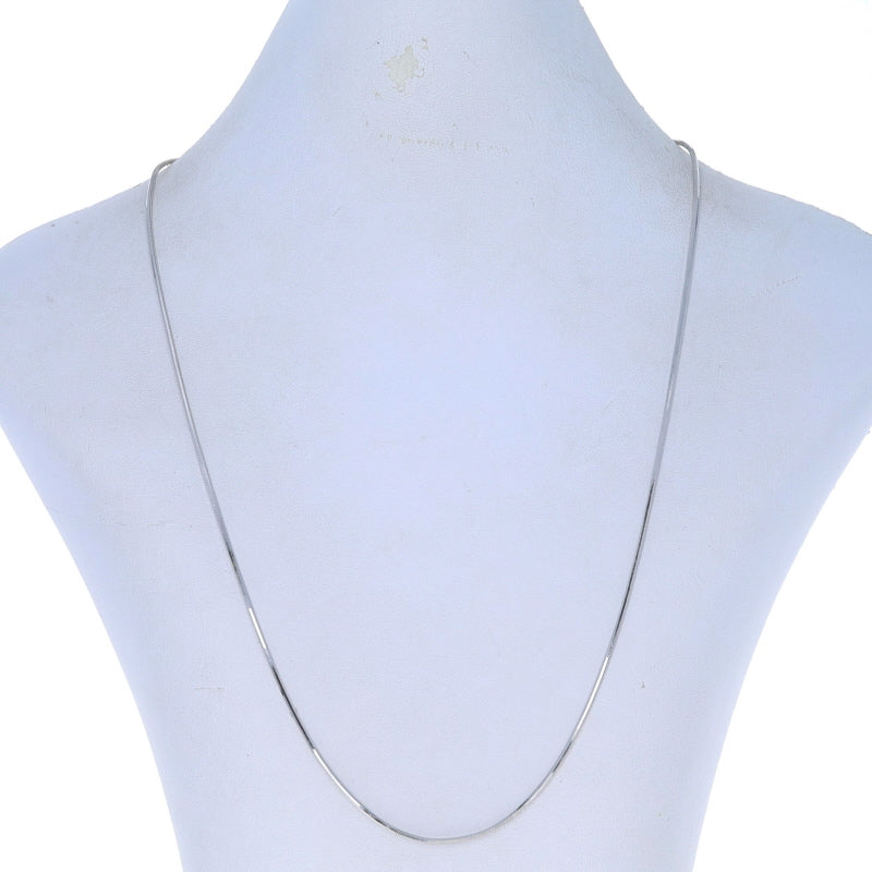 Diamond Cut Snake Chain Necklace White Gold