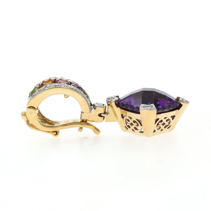 6.66ctw Amethyst and Peridot Pendant Yellow Gold