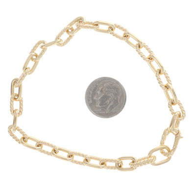David Yurman Madison Chain Bracelet Size L Men's Fancy Bracelet Yellow Gold