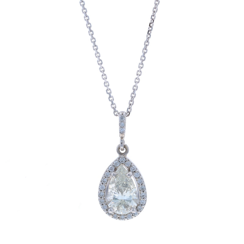 1.50ctw Diamond and Diamond Pendant Necklace White Gold