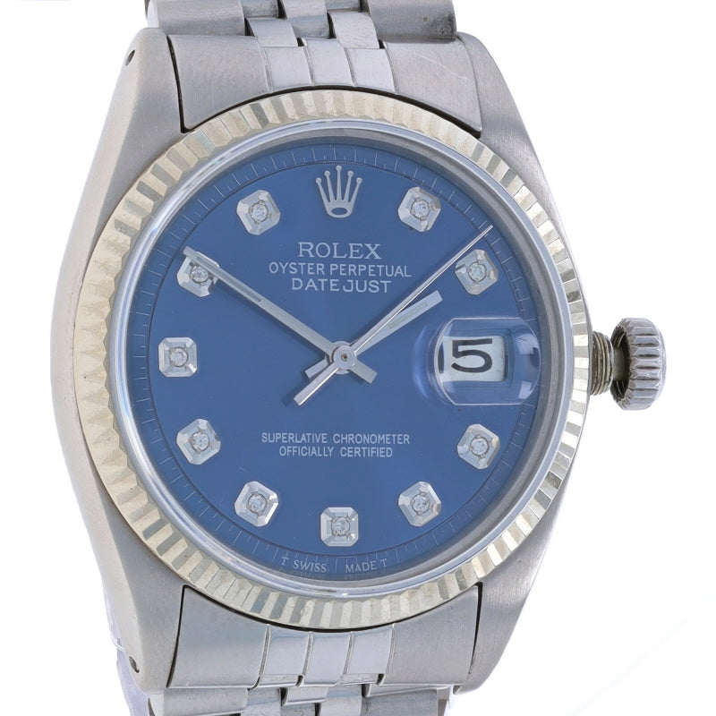 Rolex Datejust Diamond Men's Wristwatch 1600 Stainless Steel
