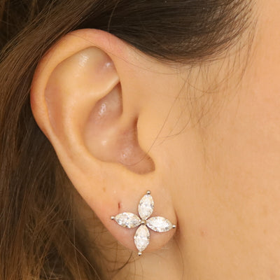 4.13ctw Diamond Earrings White Gold