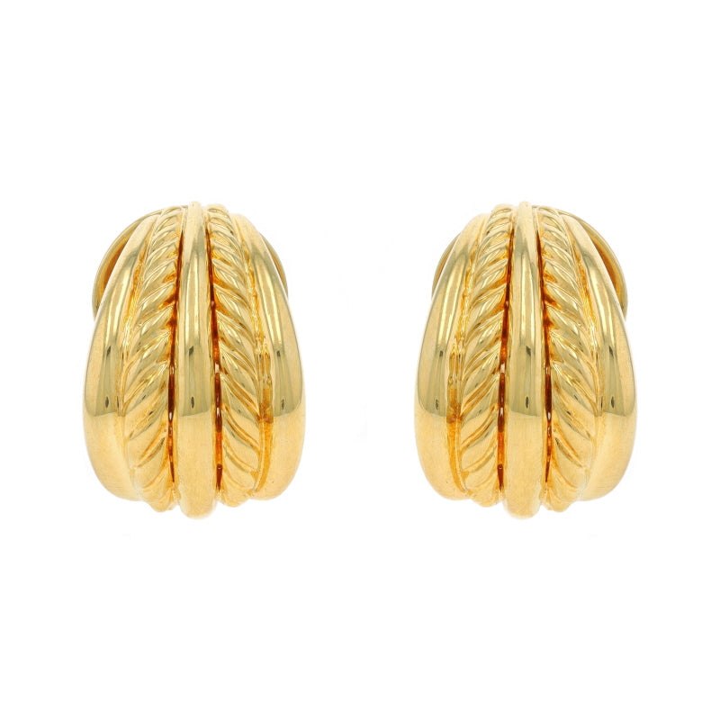 David Yurman Cable Shrimp Earrings Yellow Gold