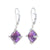 David Yurman Chatelaine Converted to drop earrings Amethyst and Diamond Earrings Sterling Silver