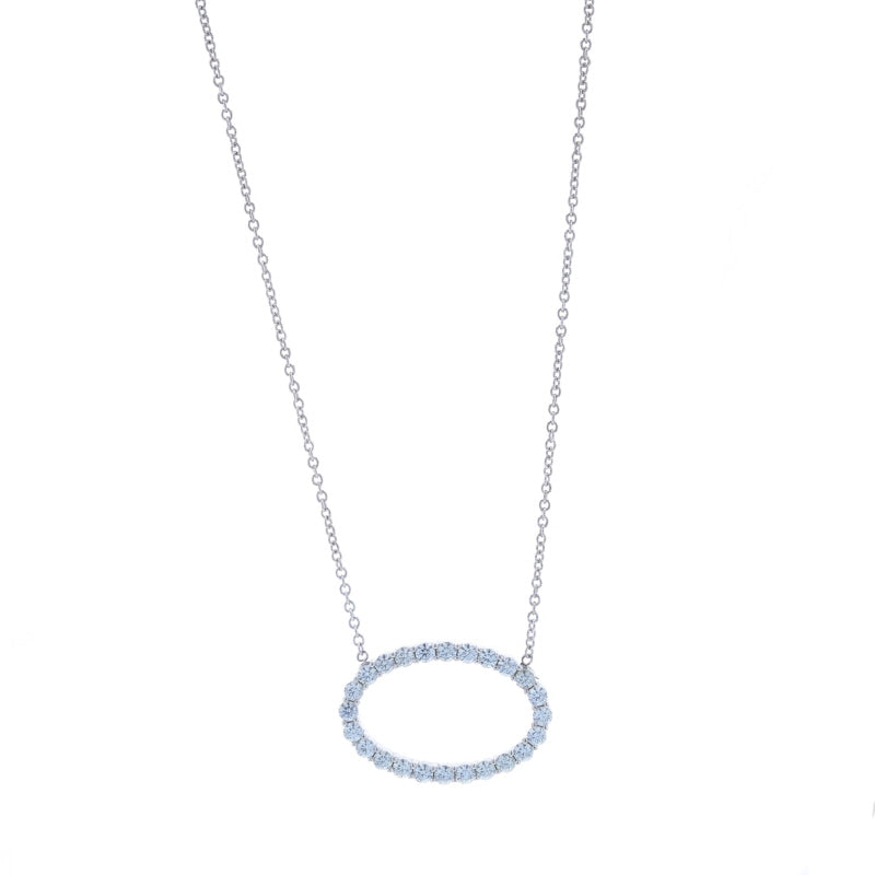 Hearts On Fire Whimsical Large Oval 0.82ctw Diamond Pendant Necklace White Gold