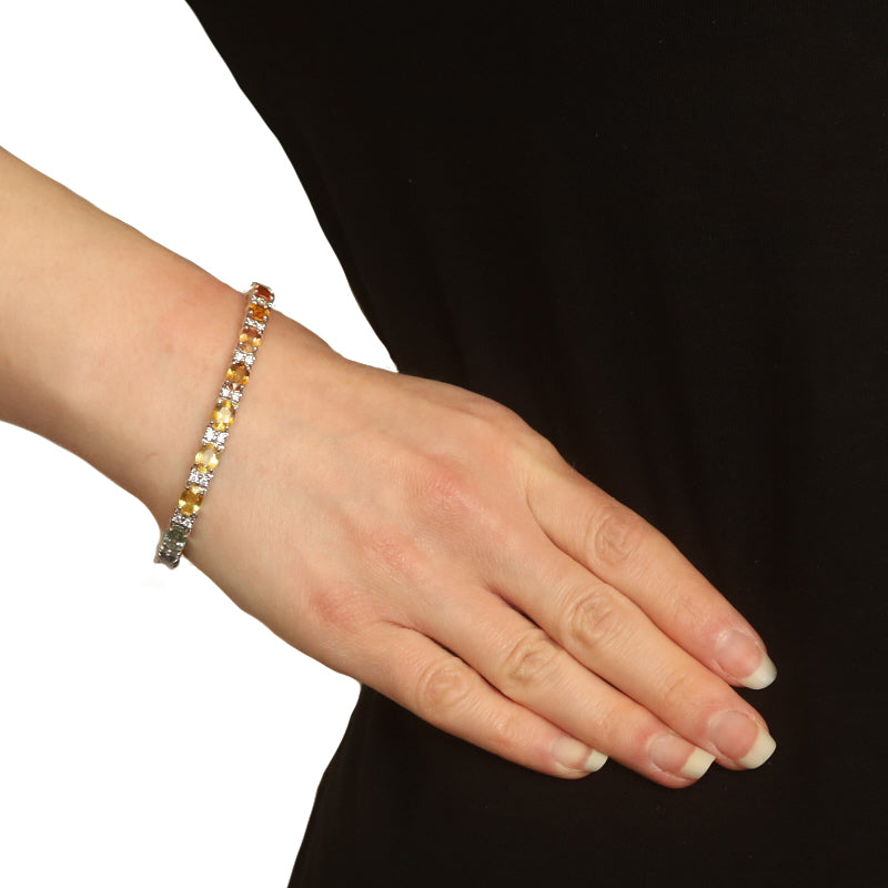 20.88ctw Sapphire and Diamond Bracelet White Gold