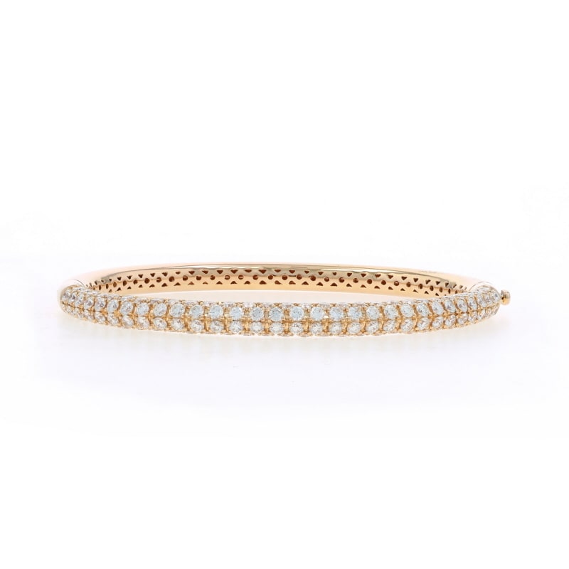 Roberto Coin Pave Bangle 4.88ctw Diamond and Ruby Women's Bracelet Rose Gold