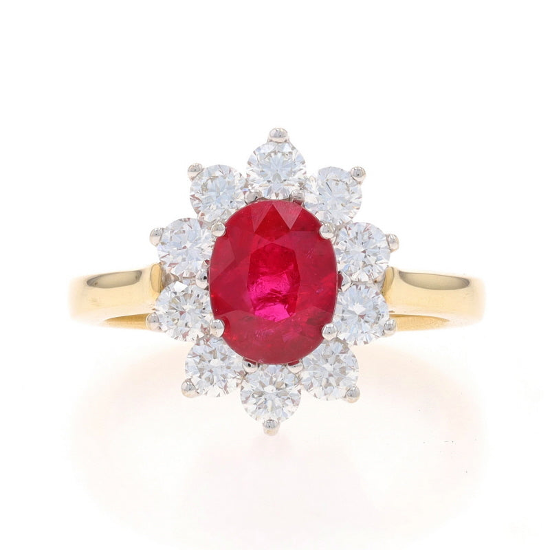 2.51ctw Ruby and Diamond Ring Yellow Gold