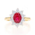 2.51ctw Ruby and Diamond Ring Yellow Gold