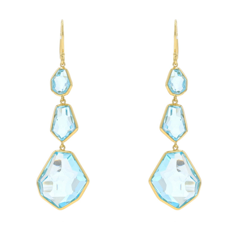 Ippolita Blue Topaz Earrings Yellow Gold