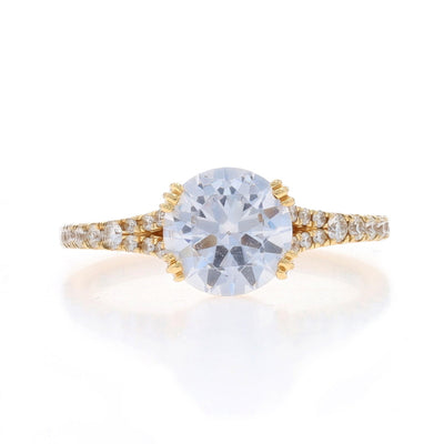 .25ctw Cubic Zirconia (placeholder) and Diamond Ring Yellow Gold