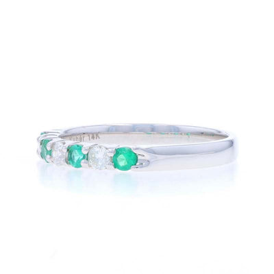 .45ctw Emerald and Diamond Band White Gold