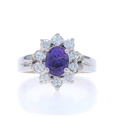 2.09ctw Sapphire and Diamond Ring White Gold