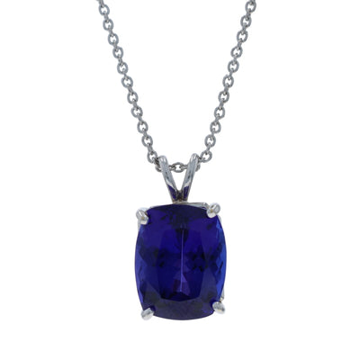 15.32ct Tanzanite Pendant Necklace White Gold