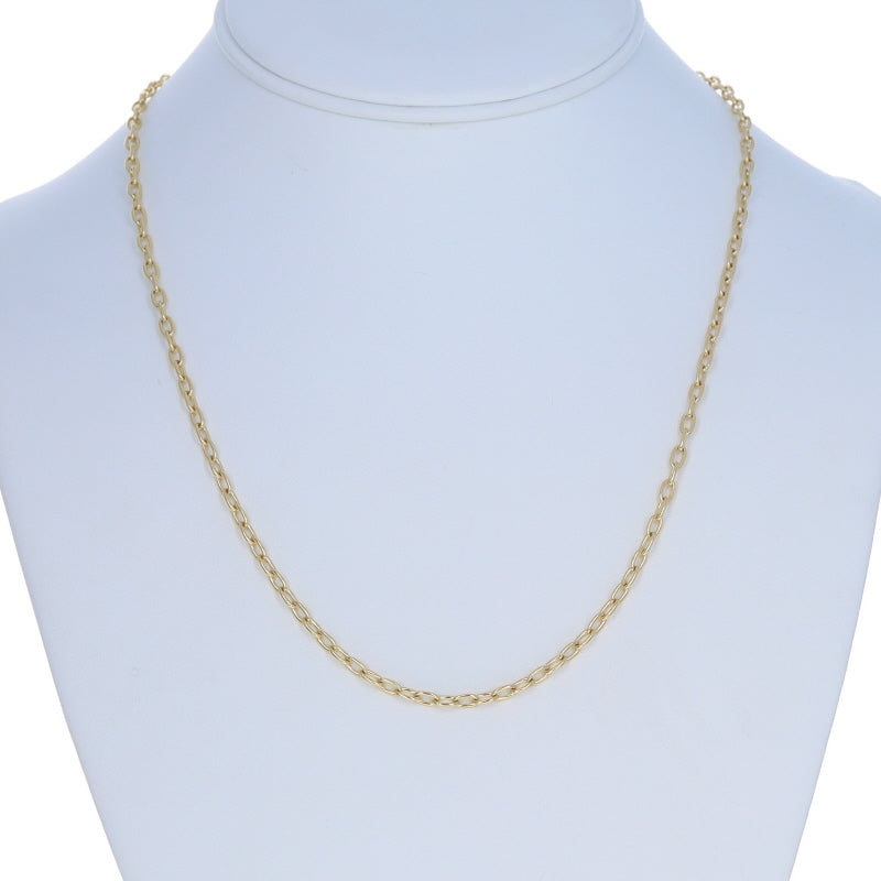 Mini Paperclip Cable Chain Necklace Yellow Gold
