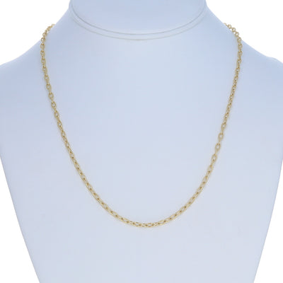Mini Paperclip Cable Chain Necklace Yellow Gold