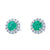 1.68ctw Emerald and Diamond Earrings White Gold