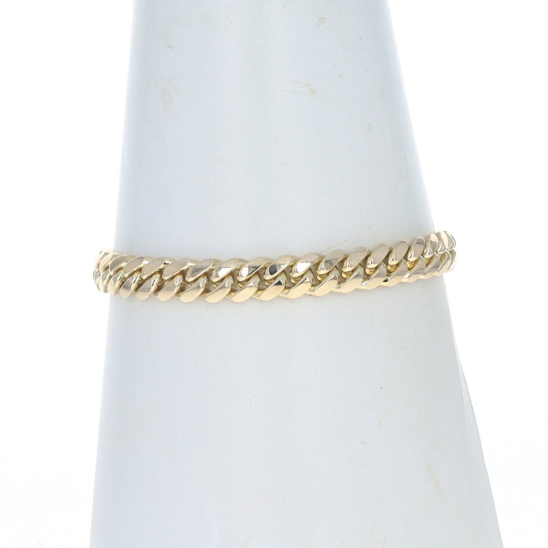 Men's Diamond Cut Curb Bracelet Yellow Gold