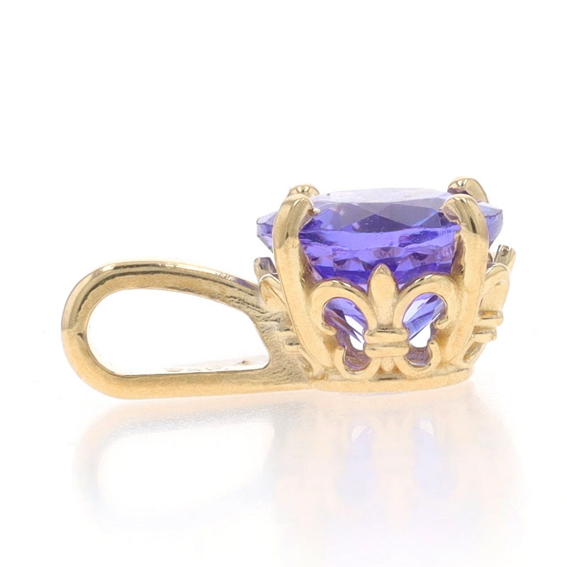1.40ct Tanzanite Pendant Yellow Gold