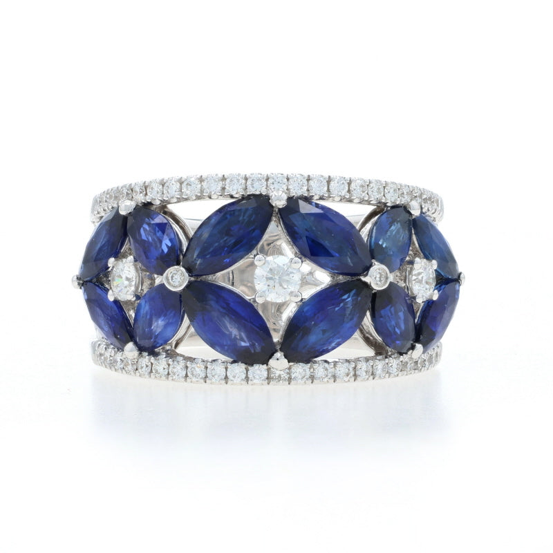 4.50ctw Sapphire and Diamond Band White Gold