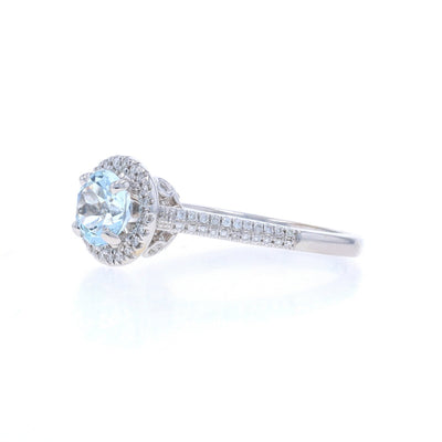 .98ctw Aquamarine and Diamond Ring White Gold