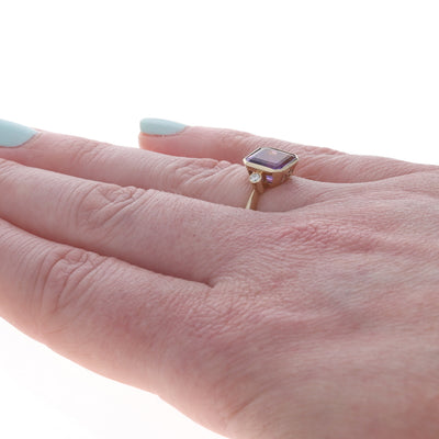 3.30ctw Amethyst and Diamond Ring Yellow Gold