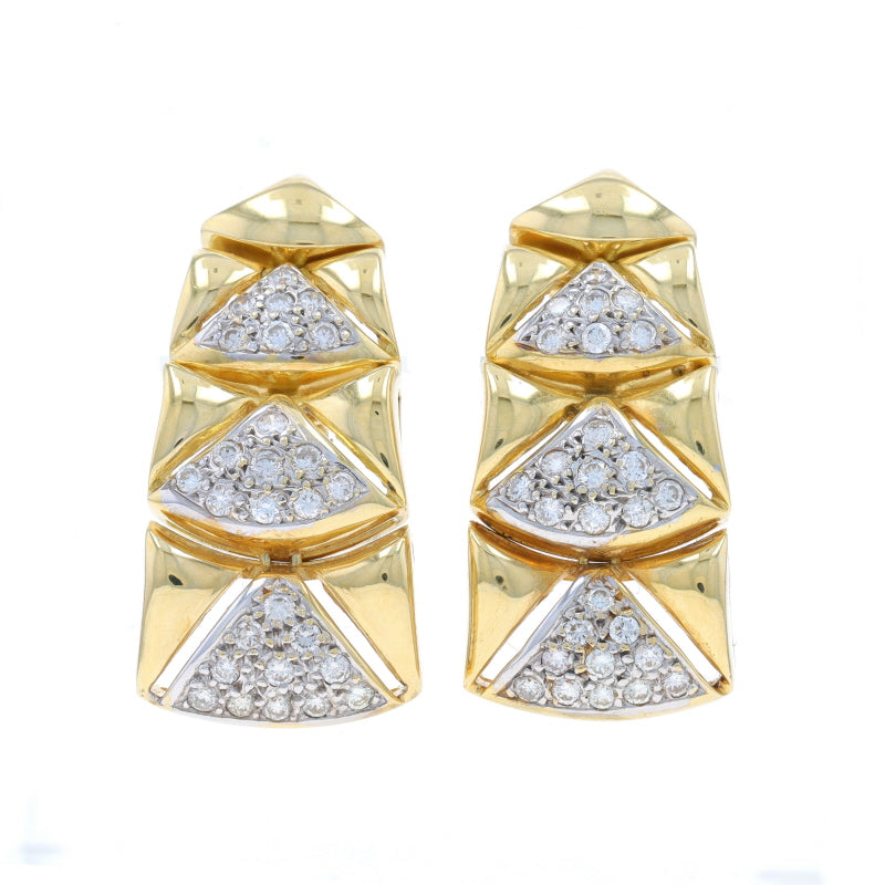 1.08ctw Diamond Earrings Yellow Gold