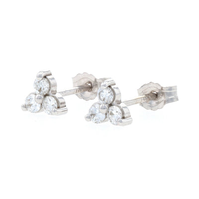 .23ctw Cluster Stud Diamond Earrings White Gold