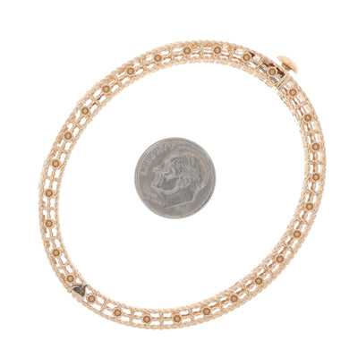 Roberto Coin Venetian Princess Satin Bangle .67ctw Diamond and Ruby Bracelet Rose Gold