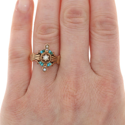 Pearl and Seed Pearl Women's Ring Rose Gold