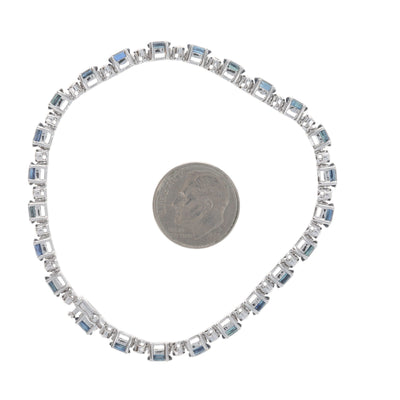 8.85ctw Sapphire and Diamond Women's Bracelet White Gold